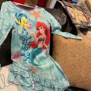 Disney Little Mermaid Kids Nightgown - Aqua and Red